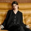 V-neck contrasting flip sleeve suit jacket