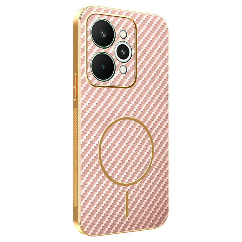 For Realme 15 5G Phone Case Carbon Fiber Textured Electroplated TPU Back Cover
