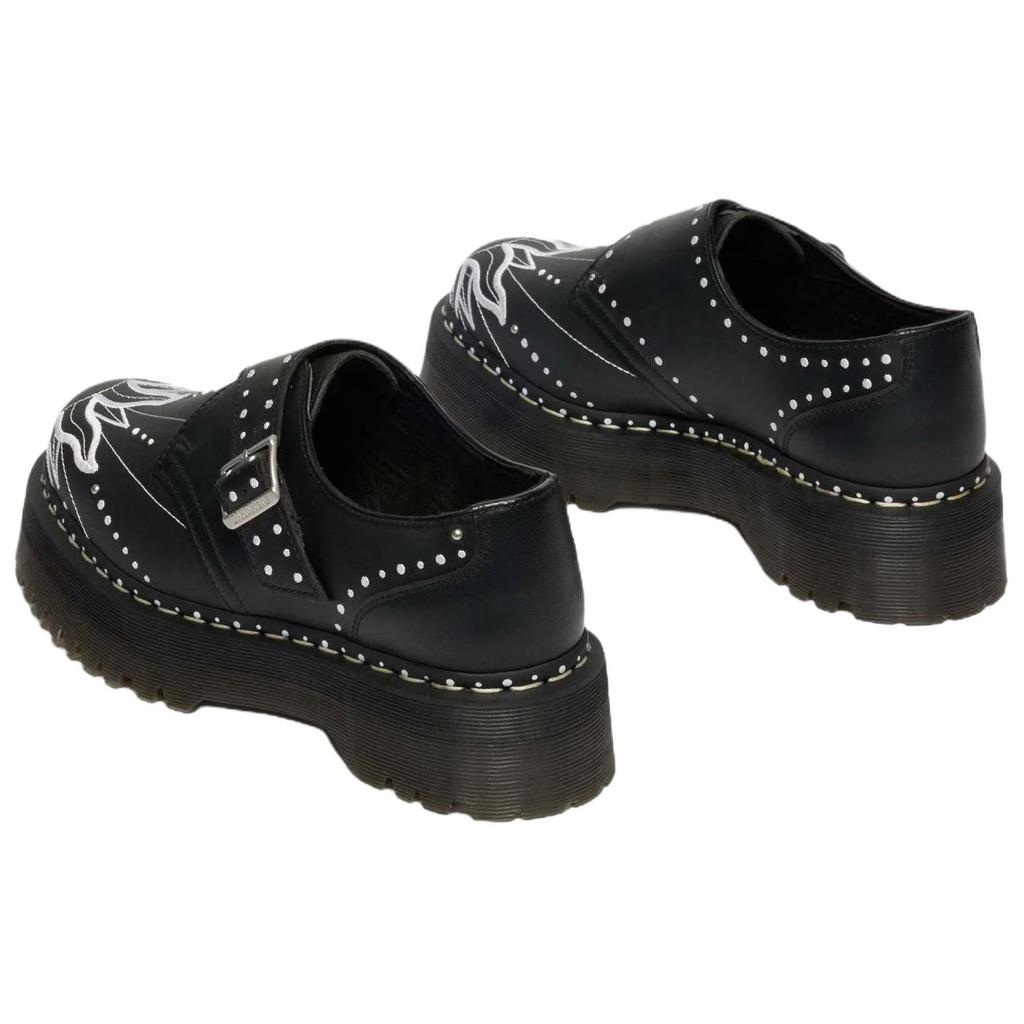 Доктор. Dr. Martens Monk Quad Solar Flare Кожаные Повседневные Ботинки Унисекс Черные 41811001