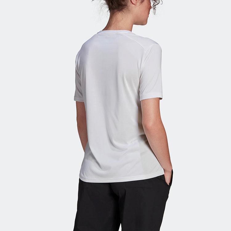 adidas Футболка Terrex W Mt для занятий спортом на открытом воздухе с круглым вырезом и короткими рукавами, белые женские топы H53387