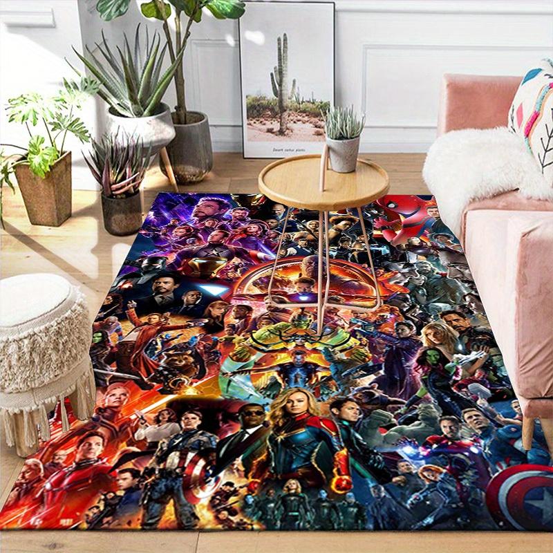 1 шт. Коврик для пола Marvel Мстители Супергерои, Нескользящий коврик, Дизайн с персонажами мультфильмов, Мягкий велюр, Декор для комнаты, Моющийся
