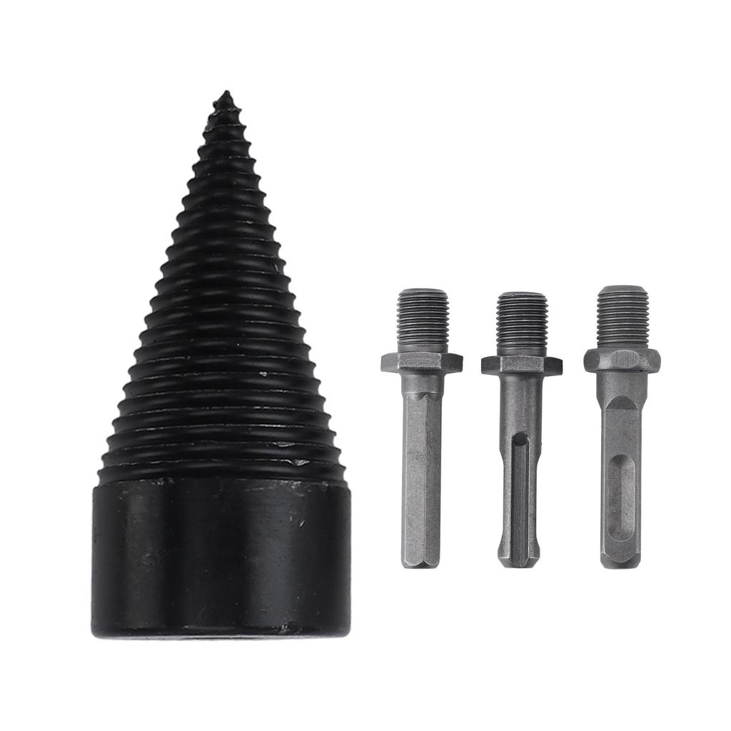 Firewood Log Splitter Kindling Splitting Wood Drill Bit with 3 Drilling Handles Firewood Log Drill