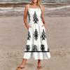 Женское летнее платье в стиле пэчворк на тонких бретельках для пляжного отдыха в винтажном стиле с карманами