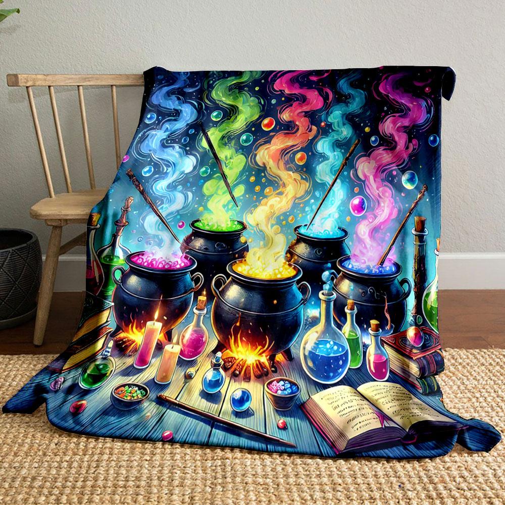 Magical Cauldrons and Potions print blanket soft and cozy perfect for the living room bed sofa or a nap,gift