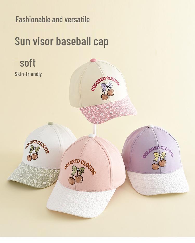 Стильная детская бейсболка с вышивкой в виде утенка, для девочек, с защитой от солнца.