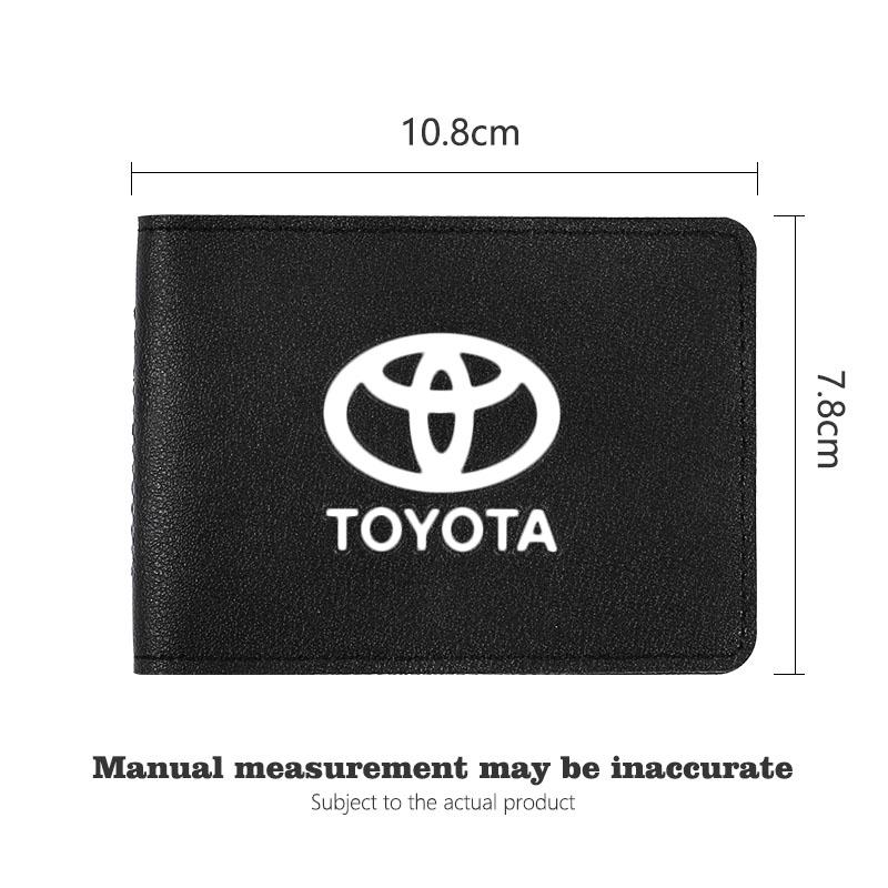Leather Car Driver License Holder Cover For Toyota Corolla Yaris Aygo Prius CHR Camry Auris Avensis Land Cruiser Prado Keyring