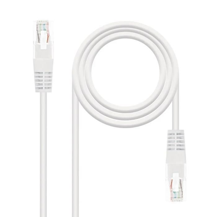 Câble Réseau Nanocable Rj45 Utp Cat.5E Awg24 5M Blanc
