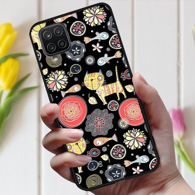 3D рельефный чехол с цветами для Samsung M32, милый рельефный чехол для Samsung Galaxy A22 4G 5G A 22 M12, чехол для телефона Galaxy M32 A12