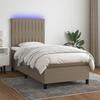 VidaXL Slat Bed Base with Mattress and LED, Upholstered Bed, Single Bed, Adult Bed for Interior Bedroom, 3135001