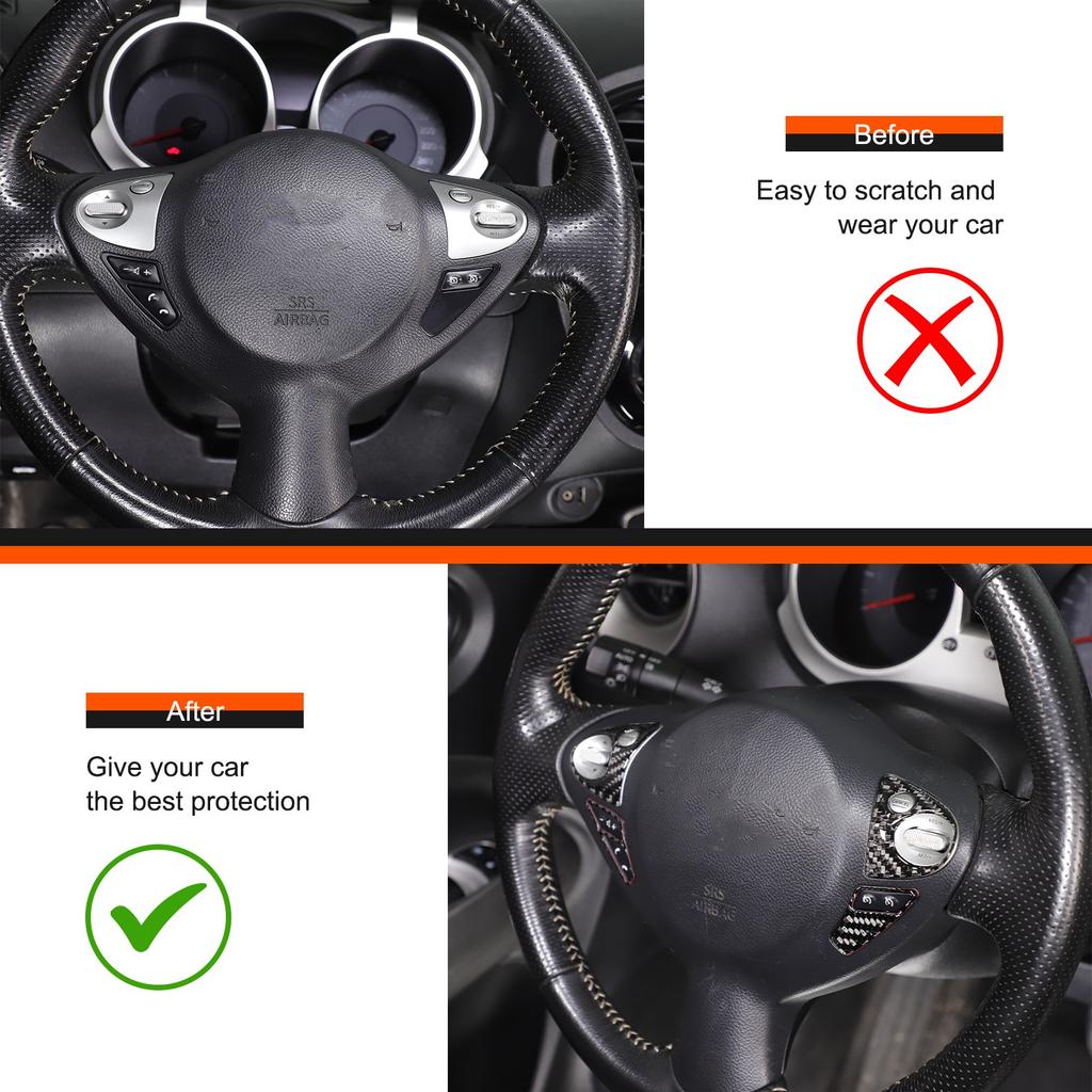 Рамка кнопки рулевого колеса из мягкого углеродного волокна для Nissan Juke 2011-