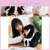 Adorable White And Black Plush Swan Stuffed Animal Doll For Home Decoration And Gift Giving