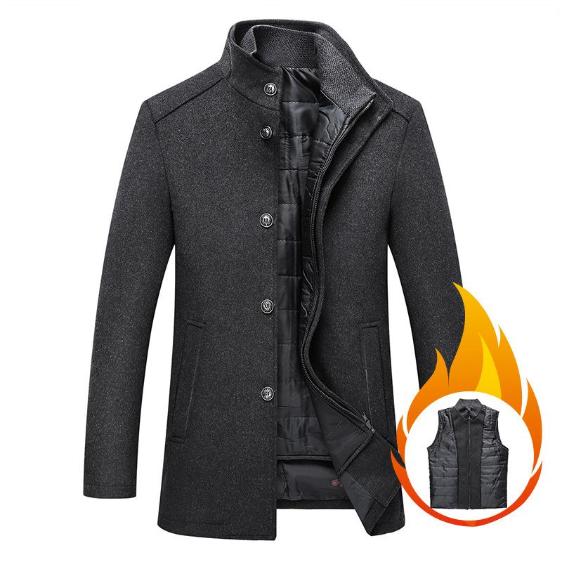 New Man Warm Winter Overcoats Quality Male Wool Blends Long Jackets Men Winter Cashmere Wool Blends Business Casual Trench Coats