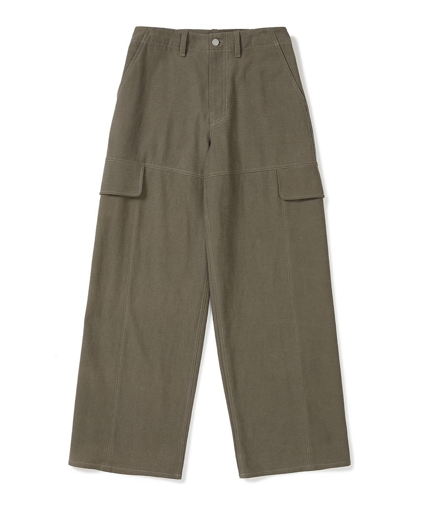 MMIC Wardrobe Cargo Pants Heavy Cotton Slub_Khaki