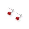 Серьги из агата с красной фасолью Женские серьги на Новый год Красный год Кролика Серьги на год рождения Геометрические серьги-пусеты с бриллиантами