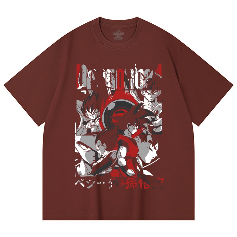 230 Gsm 100% Cotton Dragon Ball V36 Goku Vegeta Print Unisex Heavy Cotton T Shirt
