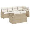 VidaXL 7-Piece Garden Sofa Set with Beige Cushions Poly Rattan 3354750