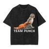 Team Punch Punch the monkey Baby Monkey Holding Plush Toy T Shirt Washed Short Sleeve TShirt Cool Men Women Streetwear