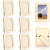 6pcs Wooden Picture Frames for Crafts Photos Standing Postcard Picture Frame Set Unfinished DIY Keepsake Kit Decoratable Coards
