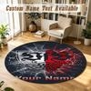 Round Rug Custom NameVfB Stuttgart FC Pattern Non Slip Carpet Home Floor Decor