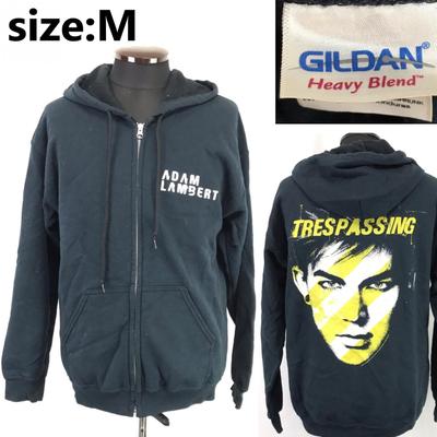 GILDAN ADAM LAMBERT TRESPASSING Толстовка с капюшоном [Мужская M / Темно-синий] На молнии QUEEN(ИСПОЛЬЗОВАЛ)