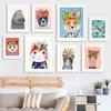 Причудливое настенное искусство с животными Кошки Собаки Коалы Лисы Носороги Постер с принтом на холсте высокой четкости для дома Декор детской комнаты