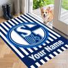 Custom Name Schalke 04 Crystal Velvet Floor Rug Personalized Text Soft Carpet Home Decor