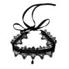 New Sexy Lace Flower Necklace For Women Gothic Punk Velvet Collar Choker Black Waterdrop Pendent Necklace Strap Bow Jewelry