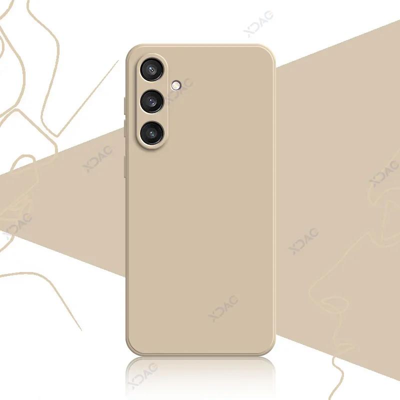 Роскошные квадратные жидкие силиконовые чехлы для Samsung S24 Plus Ultra SamsungS24 S24Plus S24Ultra 5G 360 Мягкий защитный корпус