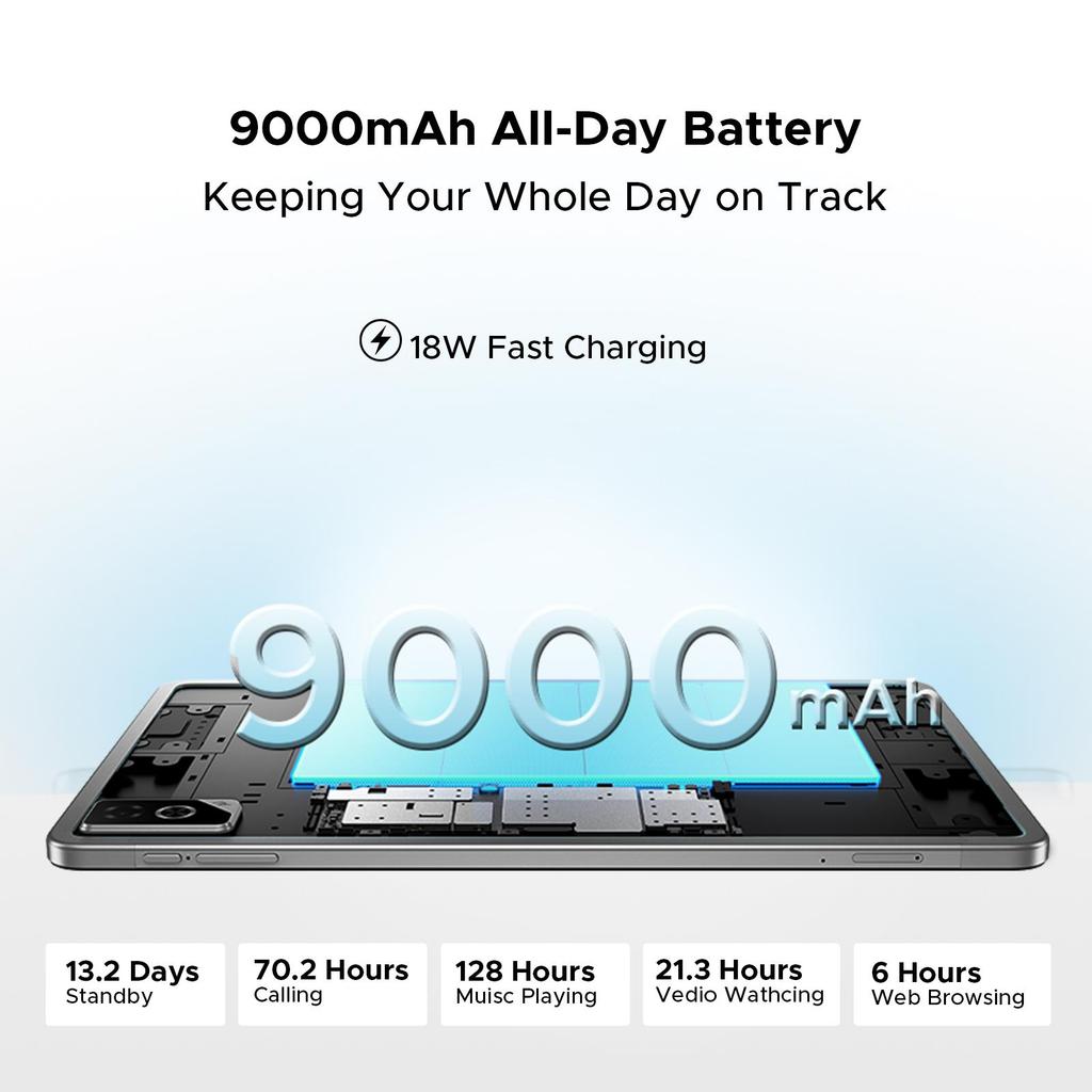 DOOGEE Tab G6 Pro 12 Inch 2.4K Tablet, Android 16 Tablet with Keyboard, 36GB+128GB/2TB, 9000mAh Battery, 4G LTE, Tablet with Pen, Mouse&Case