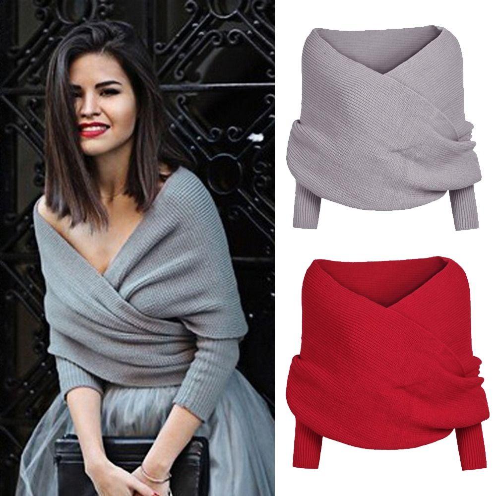 Trendy Long Neck Scarves Autumn Winter Scarf with Sleeves Gifts Knitted Wrap Shawl