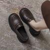 Authentic Leather British Style Small Leather Shoes Spring New Thick Bottom Slip-on Soft Bottom Shoes All-Match Loafers