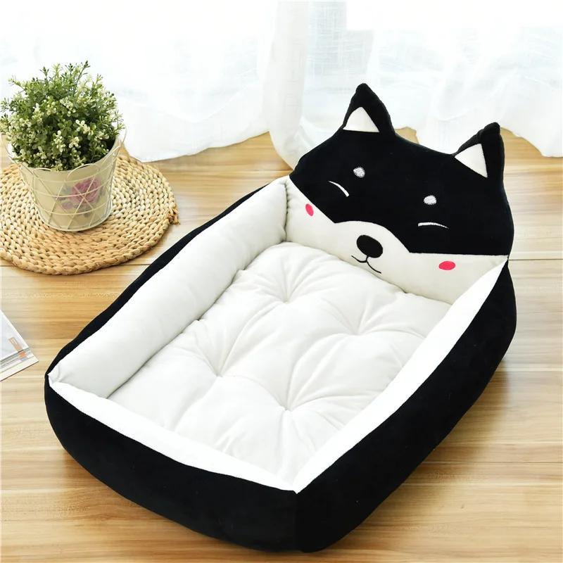 Oversize Soft Cartoon Chai Dog Shaped Dog Bed Winter Warm Cat Sleeping Mat Plush Cushion Puppy Kitten Sofa Pet Supplies