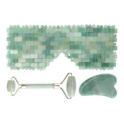 Нефритовый роликовый роликовый охлаждающий снимает отечность, регулируемый комплект для глаз из нефрита, зеленый