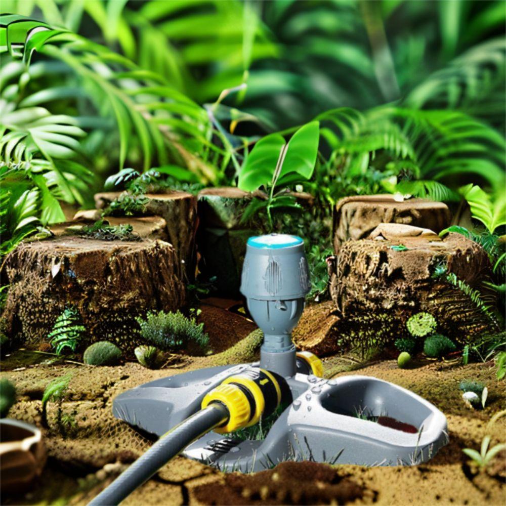 Plastic 360° Automatic Rotating Sprinkler Durable Water Sprayer For Greenhouse Nursery Flower