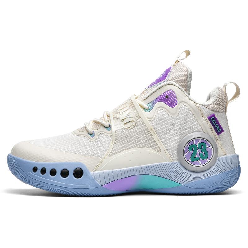 Сетчатые баскетбольные мужские спортивные туфли летние мужские высокие противоскользящие износостойкие супер легкие бронированные профессиональные туфли