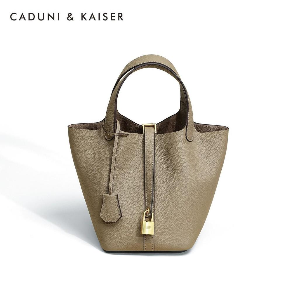 Women's Niche Design Casual Genuine Leather Bucket Handbag