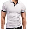 Plus Size Men's Summer Turn Down Collar T-Shirt Solid Polo Shirt Short Sleeve Top