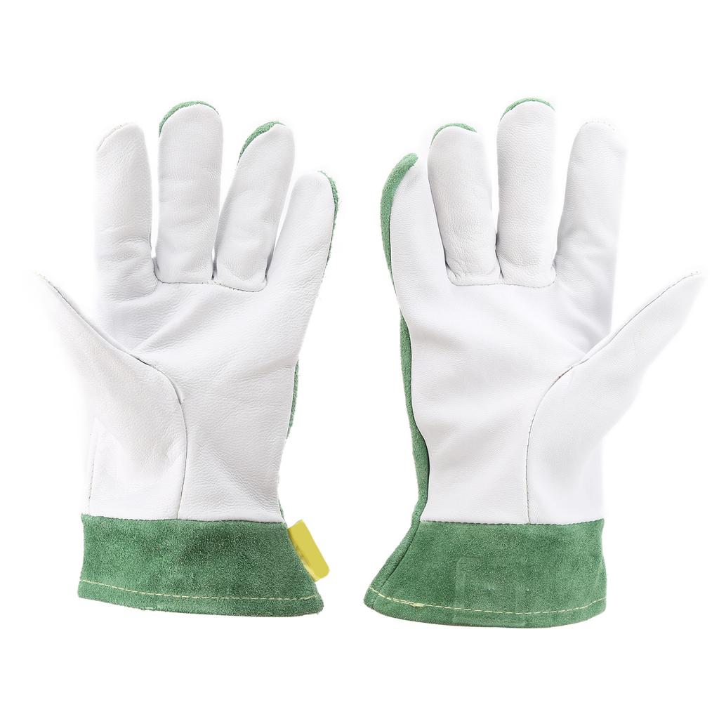 Pair Goatskin Leather TIG Oxyfluoride Welding Gloves Thermal Insulation Fireproof Soft Wear Resistant