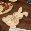 Wooden Rabbit Serving Tray Animal Charcuterie Platters Novelty Appetizer Platter