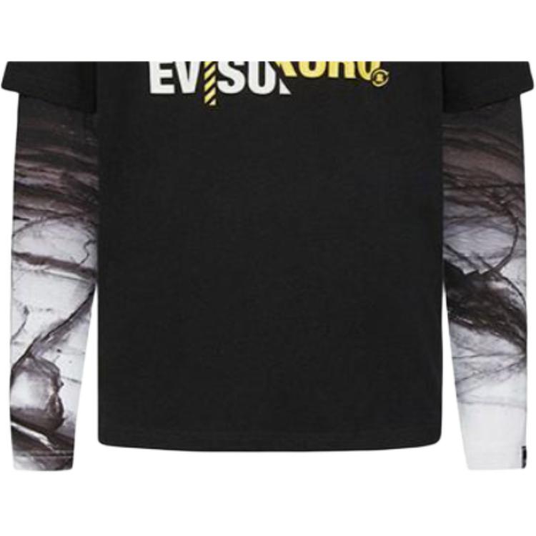 Fukushin Evisu Многослойный Логотип Имитация Двух peças Футболка Мужские Топы Черный 2EAGNM0TL573XX