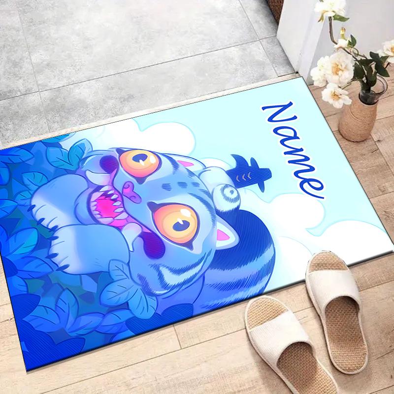 Custom KPop Demon Hunters Mat Personalized Name, Polyester Washable Indoor Entryway Rug, Gift for Christmas, Easter, Thanksgiving Day