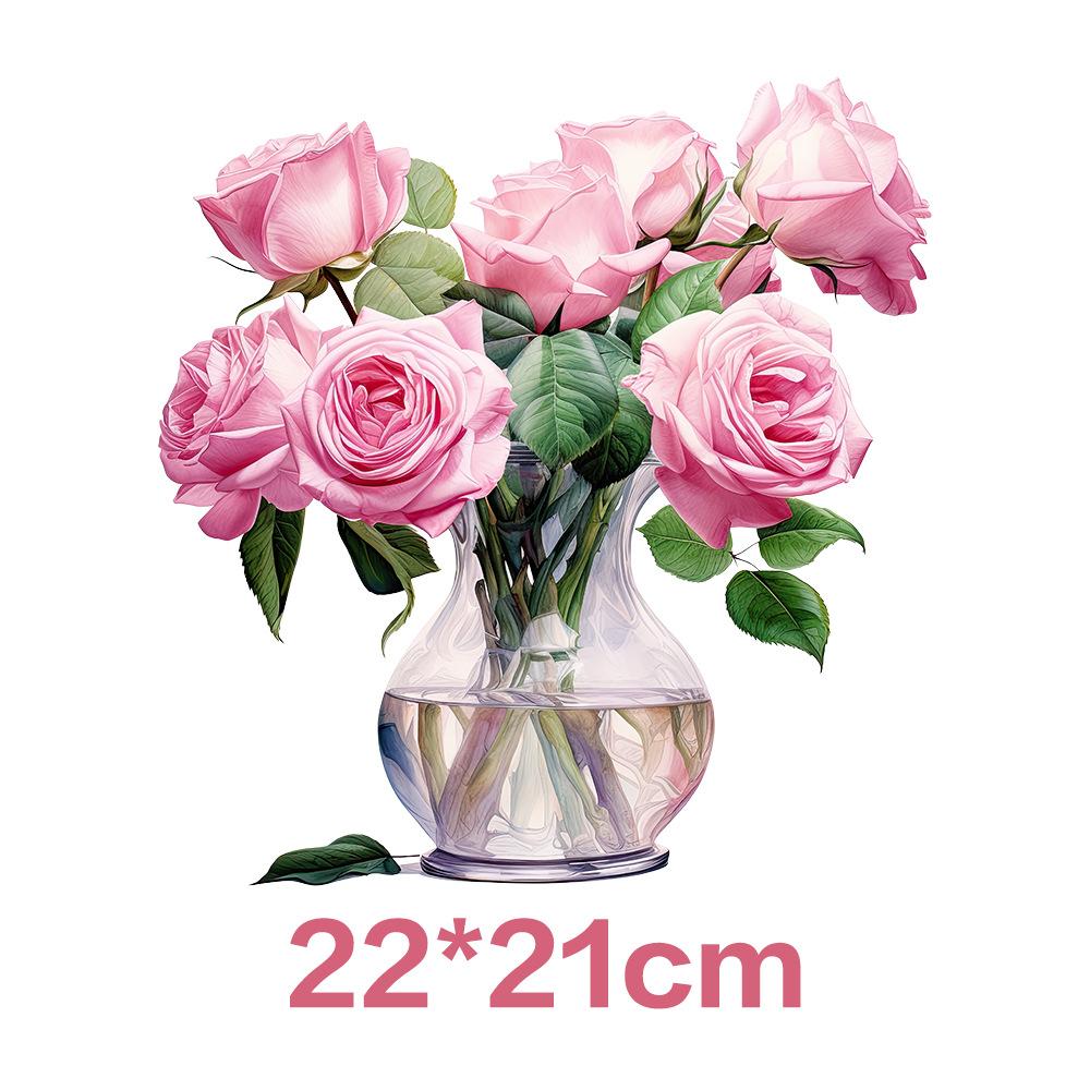 Цветочные термотрансферные наклейки Милый дизайн Готовые к приклеиванию Виниловые декали для термопереноса Аппликация для футболки Рюкзака Одежды