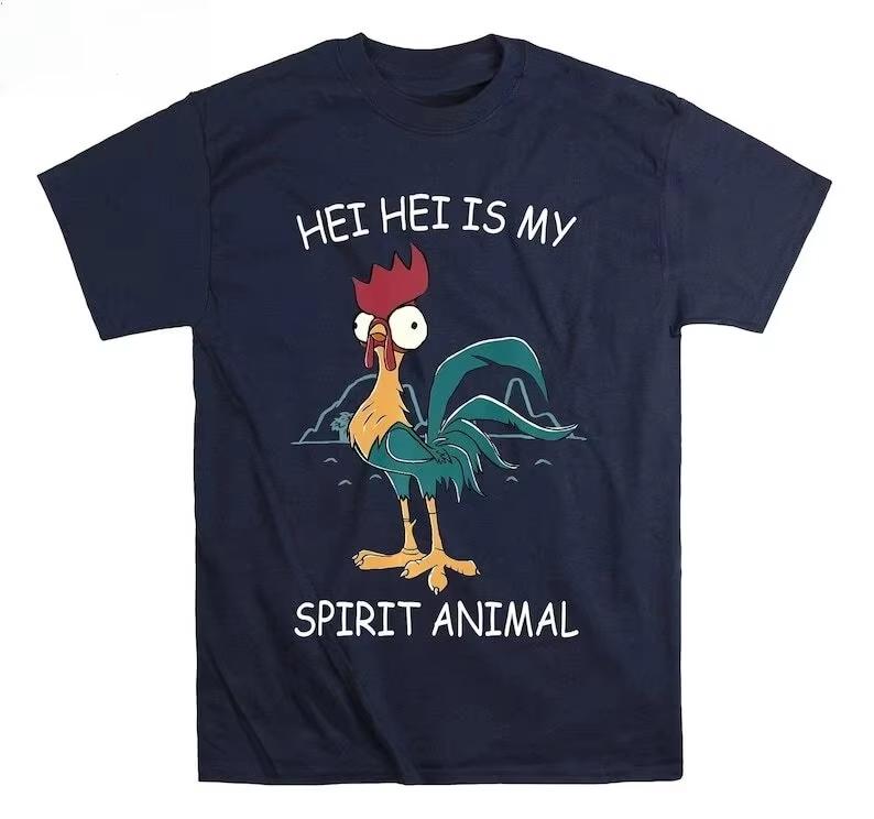 Moana Hei Hei Is My Tshirt Fun Retro Pattern Printed Tshirt for Summer Fashion Unisexs Casual Outdoor Tshirt Street Style