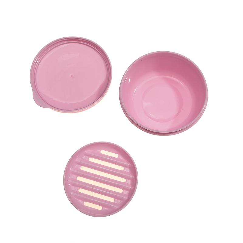 Portable Round Soap Dishes Plastic Soap Container With Lid Leak-Proof Drain Soap Box Holder For Home Traveling Outdoor Hiking Camping Gym