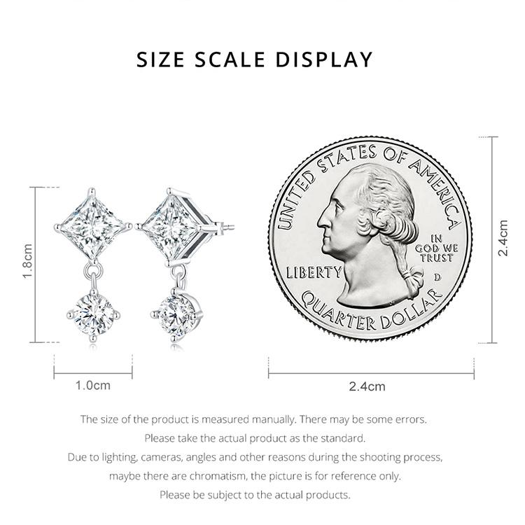 Женские серьги-гвоздики BAMOER из стерлингового серебра 925 пробы с нежным кубическим цирконием, изящные роскошные серьги-гвоздики для девочек, изысканные ювелирные изделия Gitf