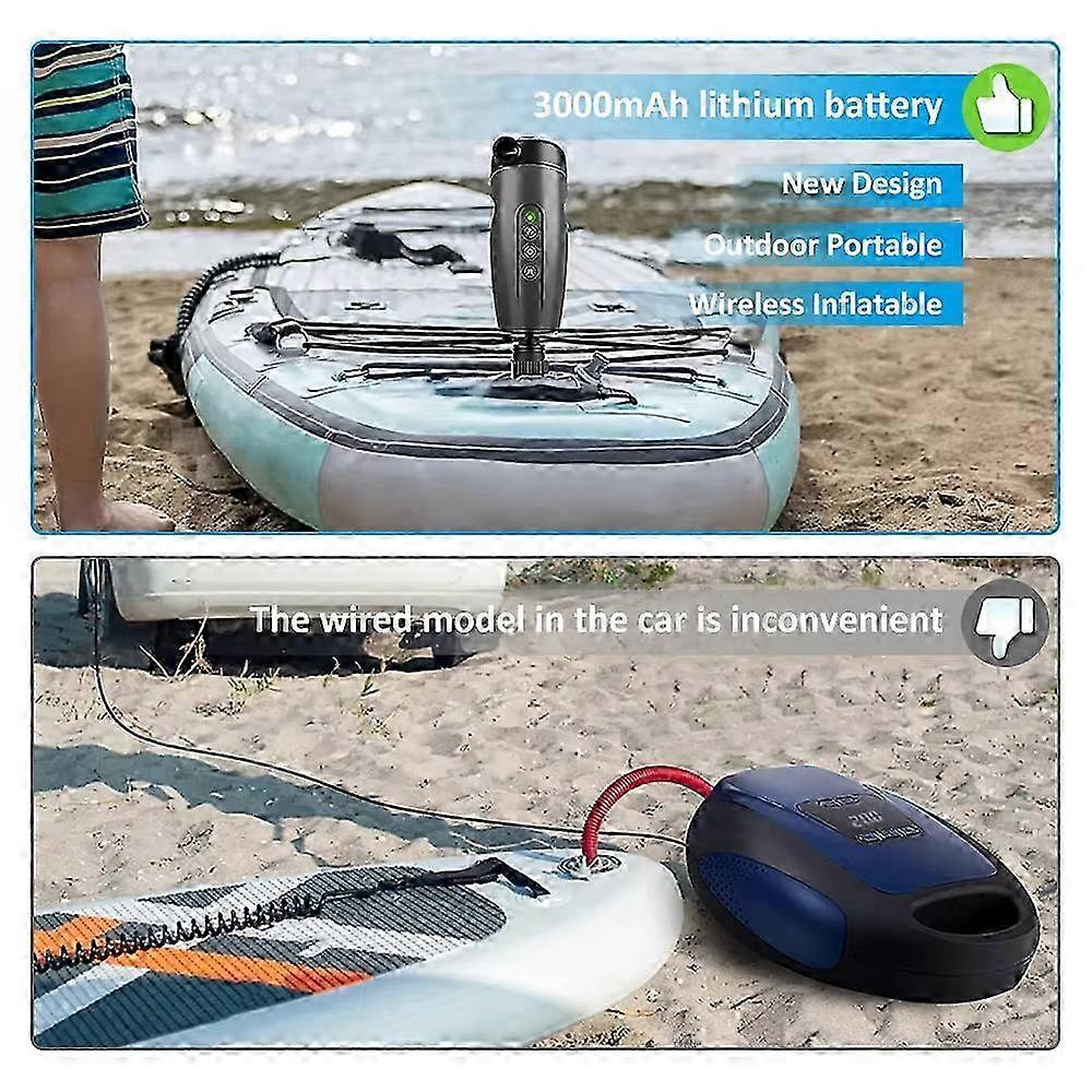 Электрический насос для надувания 20PSI Портативный уличный электрический насос Беспроводной надуватель воздуха для надувного SUP Stand Up Paddle