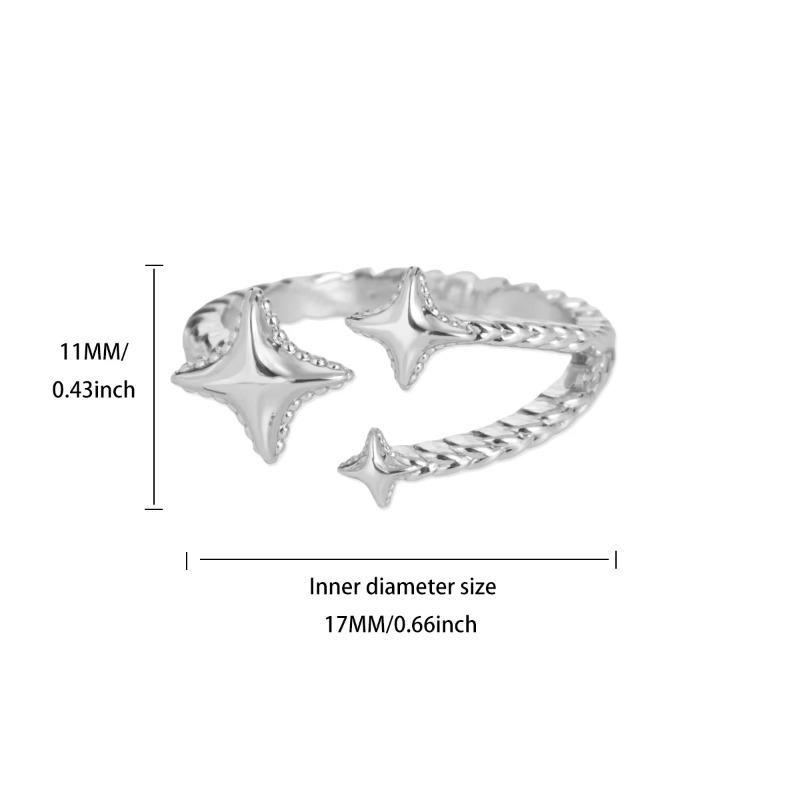 Кольцо из нержавеющей стали с золотым покрытием, геометрическая звезда-цветок, женское, с чувством высокого класса, нишевое кольцо, титановая сталь, ручные украшения