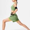Li Ning Fitness Series однотонные, со средней талией, удобные, свободные, прямые, спортивные шорты, женские шорты, каменно-зеленые AKSU462-4