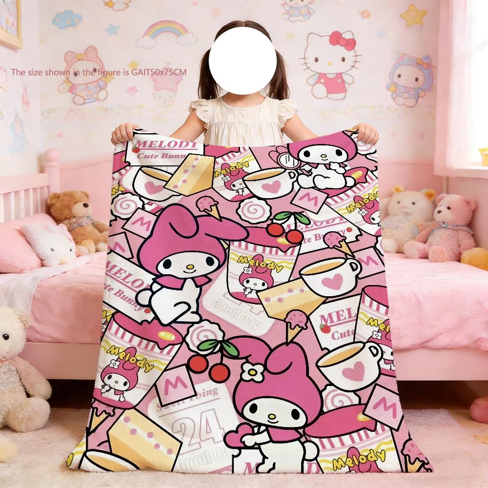 Cute cartoon My M-Melody Blanket For Soft Throw Blanket for Picnic Bed Sofa Home Bedroom Cozy Warm Comfortable