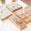 Bamboo Divided Nut Storage Tray Wooden Dried Fruit Candy Serving Trays with Lid Snack Dim Sum Platter for Parties Family